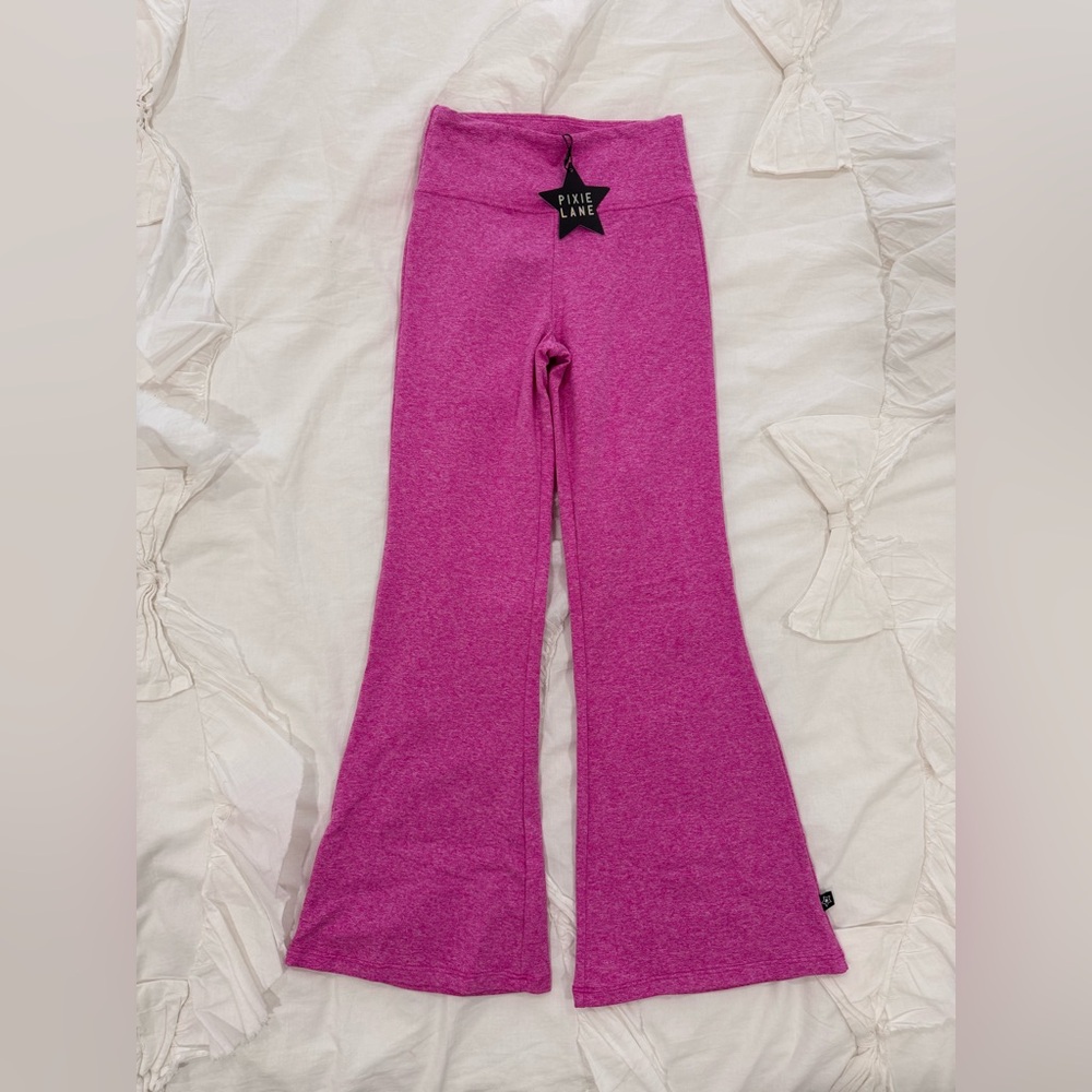 Pixielane Pink Kids Flared Legging Bottoms
